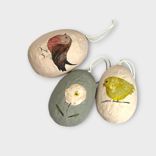 Håndlavet pynt, påske, bæredygtigt cotton papmache, papmache, handmade, easter, fairtrade, sustainable