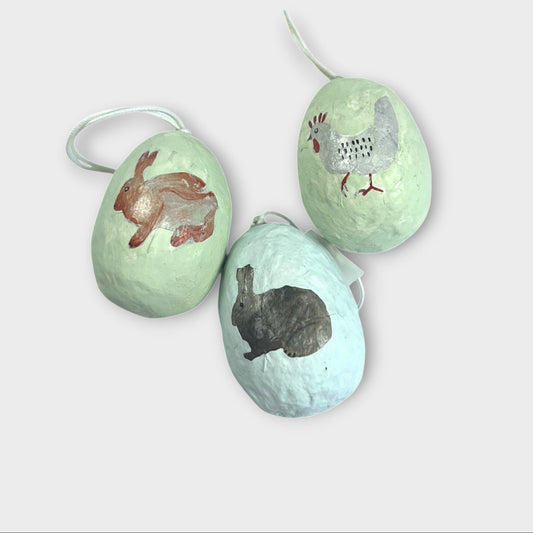 Håndlavet pynt, påske, bæredygtigt cotton papmache, papmache, handmade, easter, fairtrade, sustainable