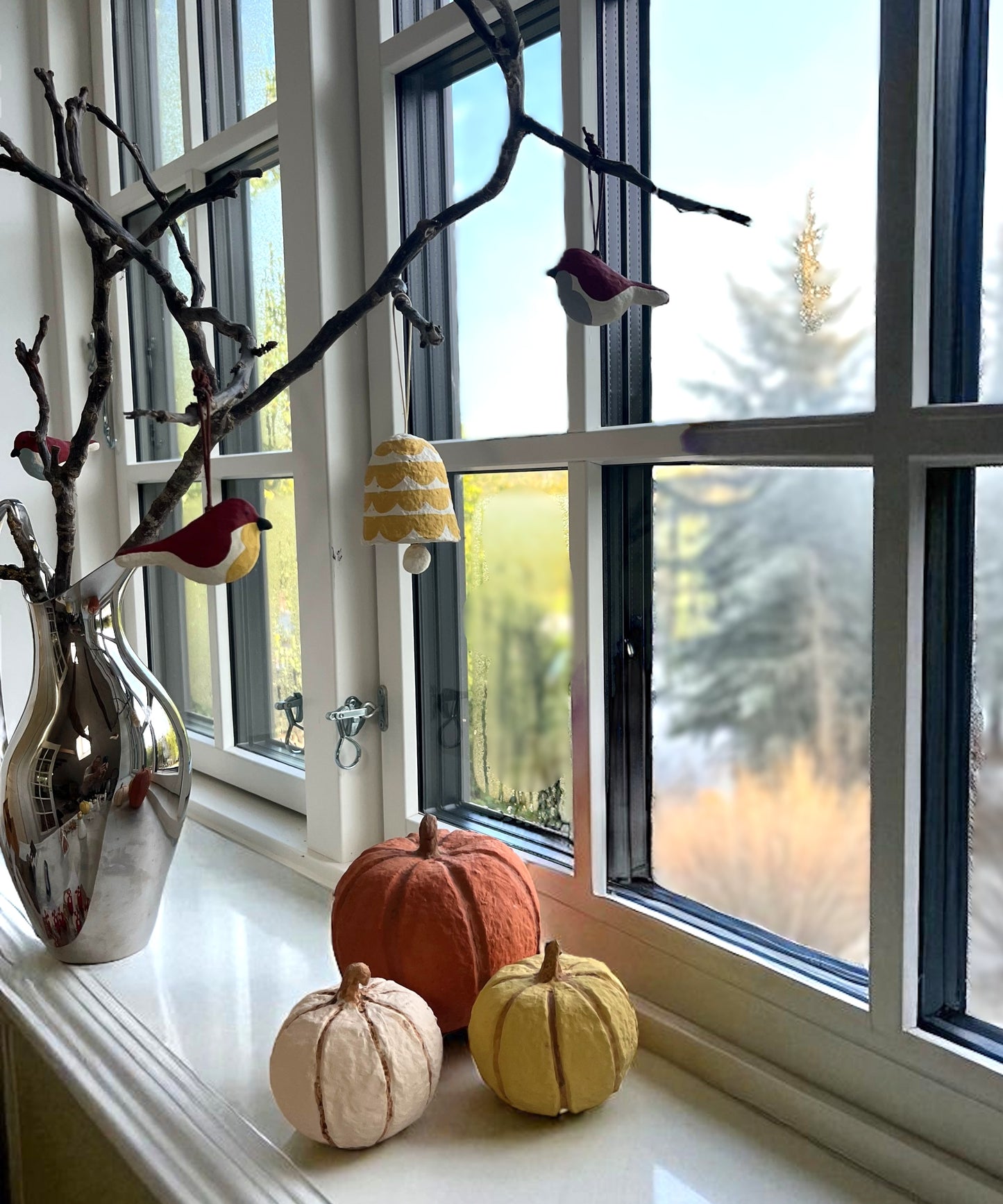 Græskar 12 cm, sennepsgul