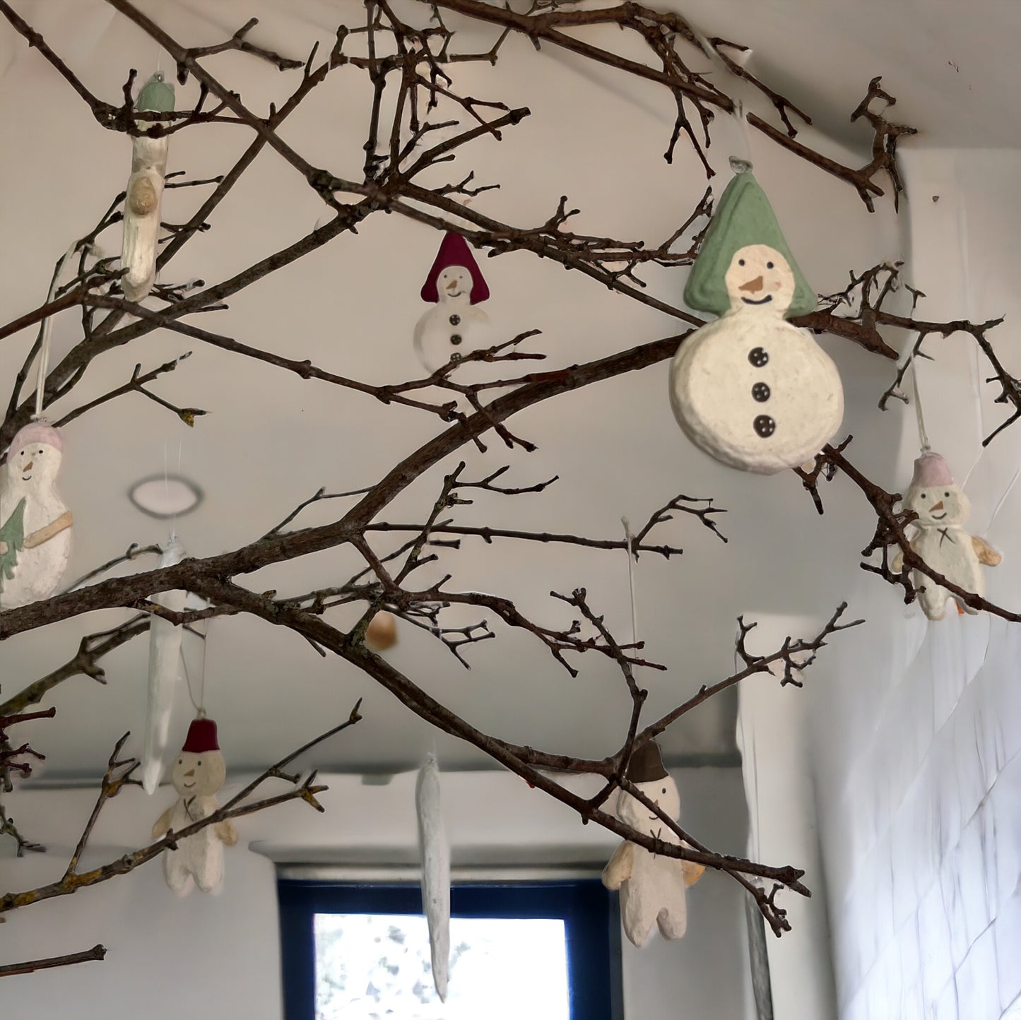 Snowman, green & brown