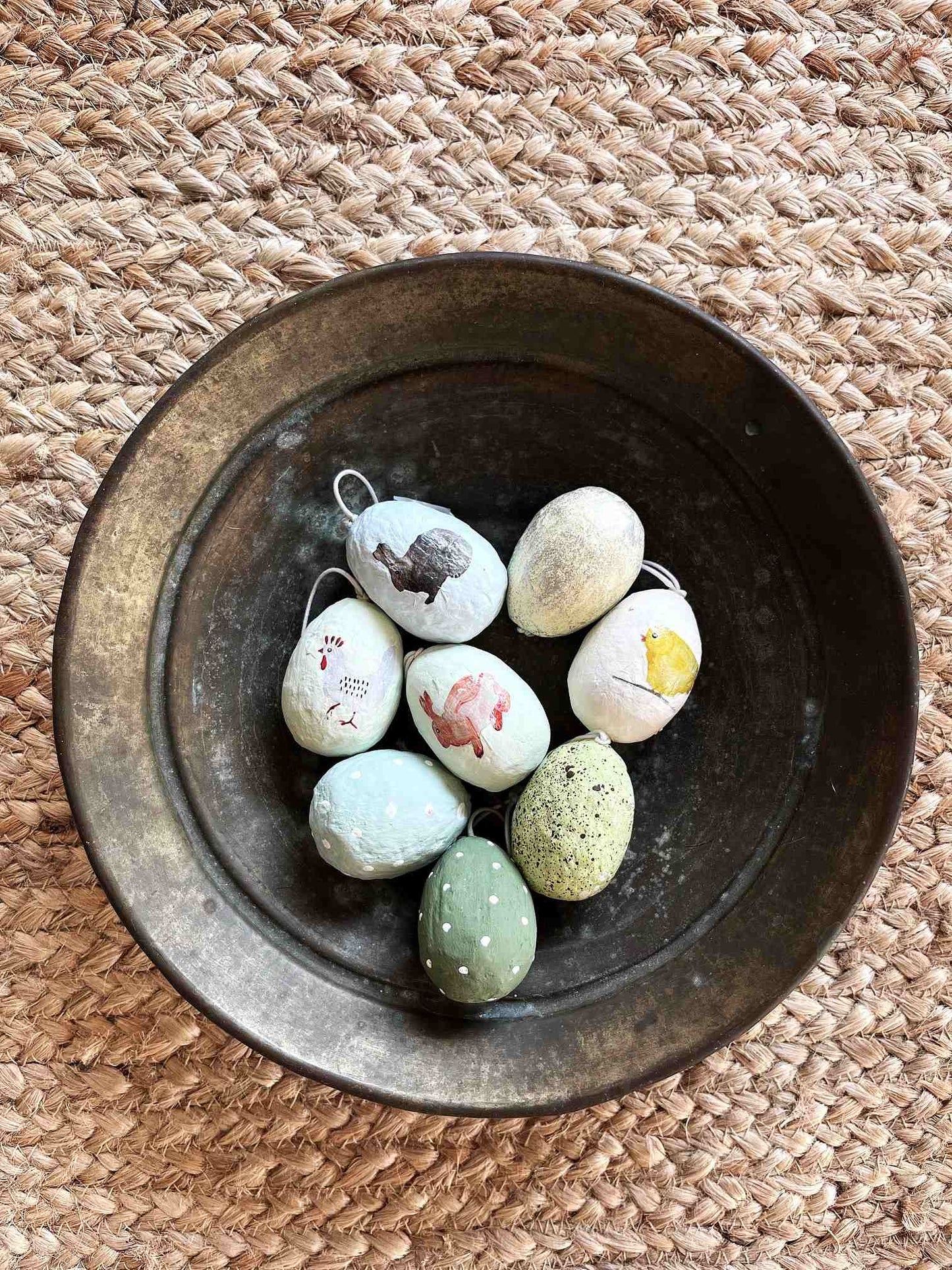 Håndlavet pynt, påske, bæredygtigt cotton papmache, papmache, handmade, easter, fairtrade, sustainable