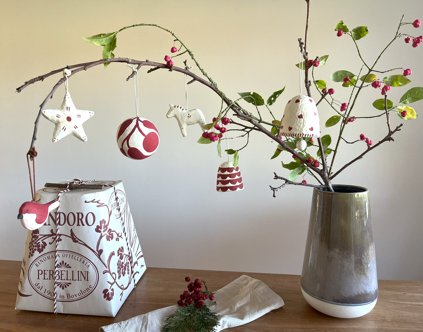 Stjerne, rødt mønster