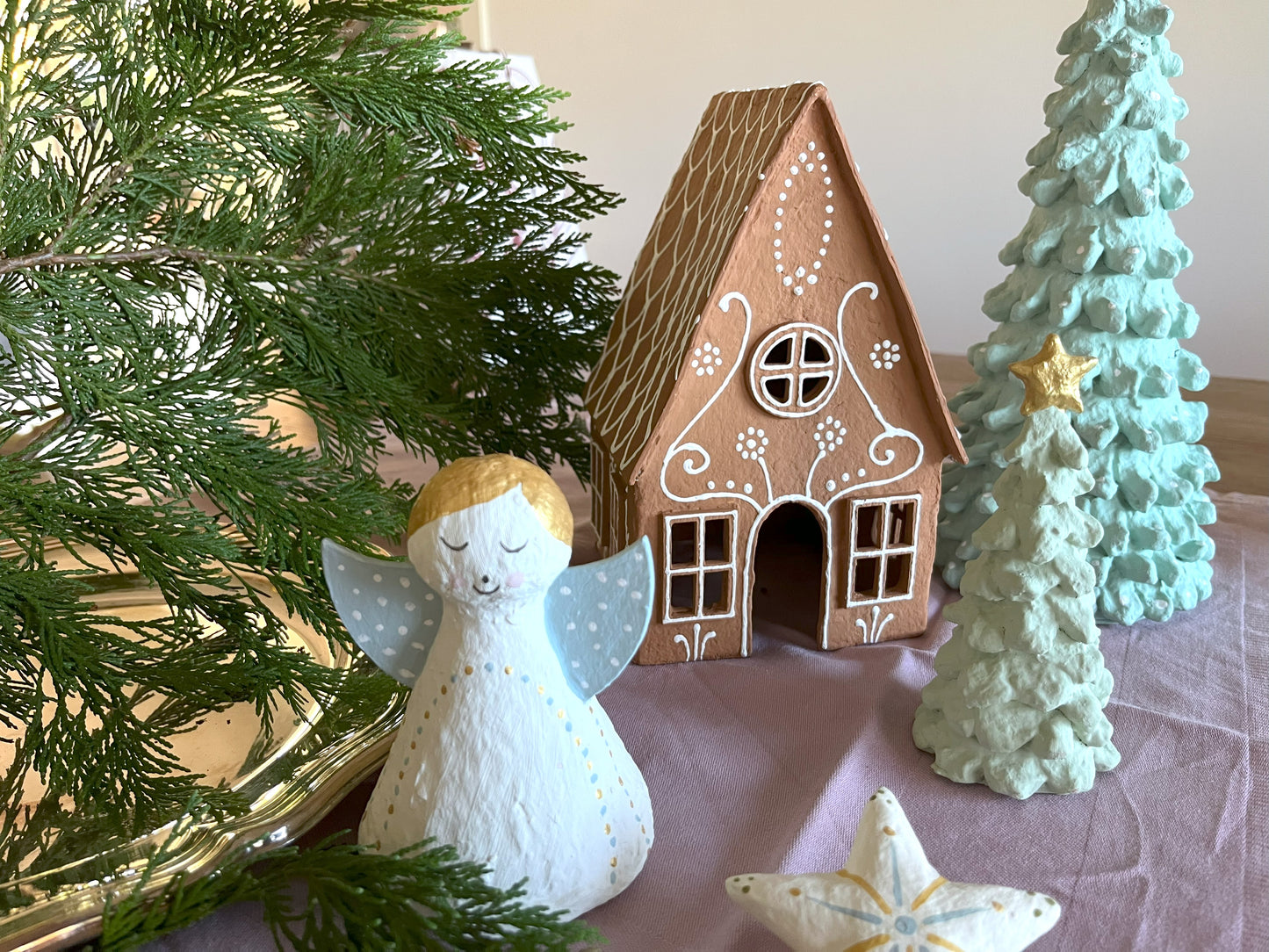 Stjerne, lyseblåt mønster