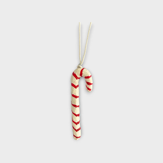 Candy cane with red stripes