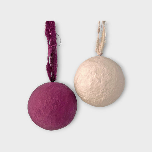 Große Weihnachtskugel, Aubergine &amp; Rosa