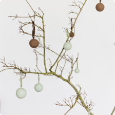 Large Christmas bauble, green &amp; brown