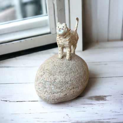 Cat, beige stripes