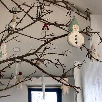 Schneemann, grün &amp; braun