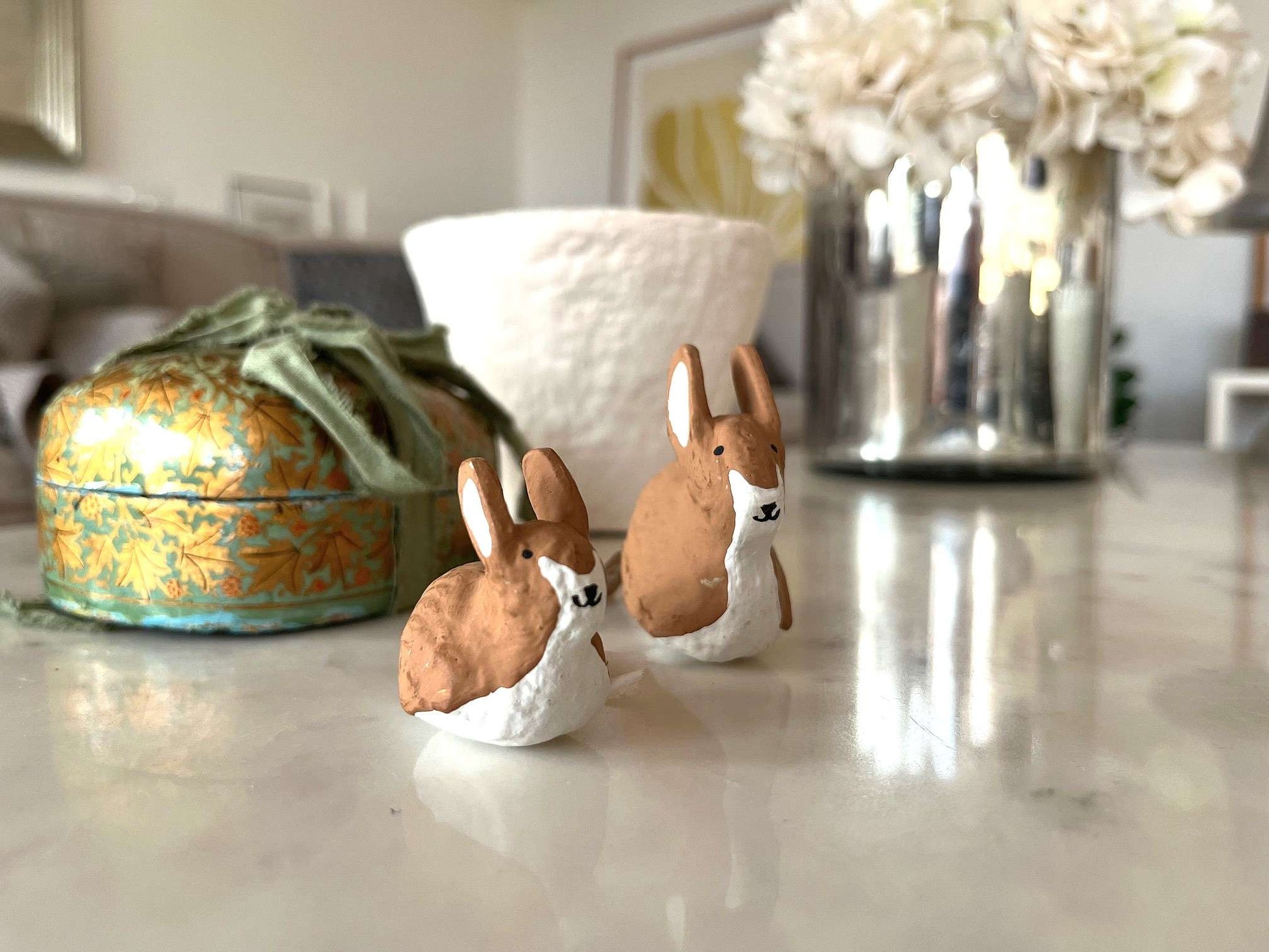 Håndlavet pynt, påske, bæredygtigt cotton papmache, papmache, handmade, easter, fairtrade, sustainable