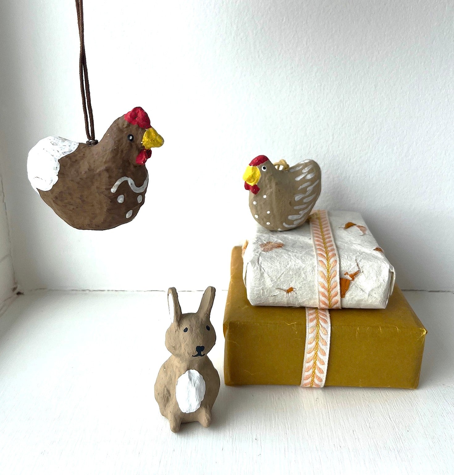 Håndlavet pynt, påske, bæredygtigt cotton papmache, papmache, handmade, easter, fairtrade, sustainable
