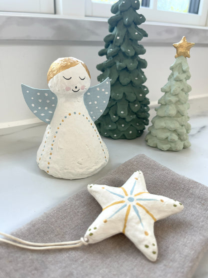 Stjerne, lyseblåt mønster