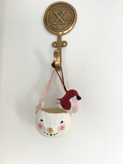 Håndlavede fugle – lyserød & lyseblå – dekorativt ophæng